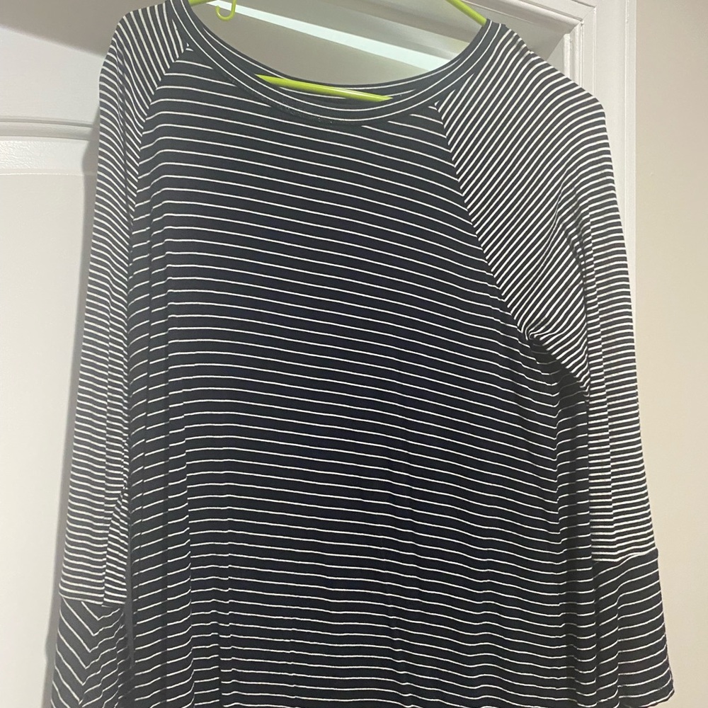 Loft Blue and White Stripe Top. Size small.